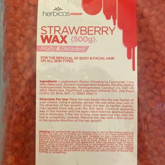 Herbicos Body Hair Remover Hard Wax Beans Strawberry 17.64 oz/ 500g  body&facial - Picture 1 of 5